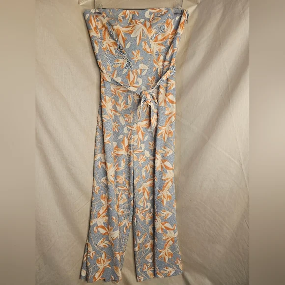 H&M Women Jumpsuit, Size 8, Color: Blue, Off white, orange - Picture 2 of 12